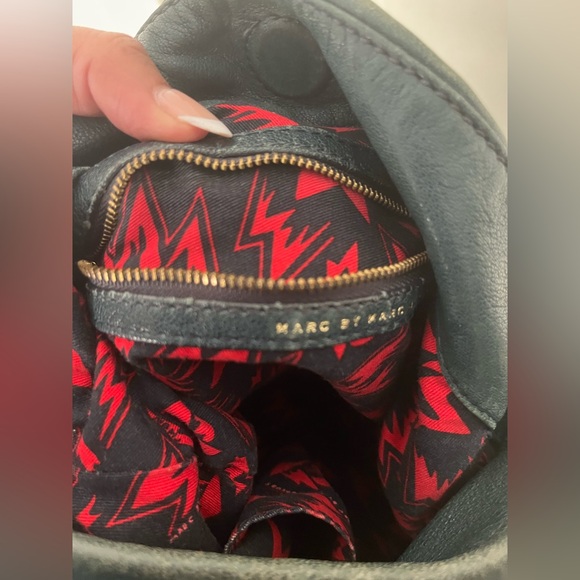 Marc Jacobs teal leather purse dust bag straps crossbody hobo hillier classic Q - Picture 8 of 9